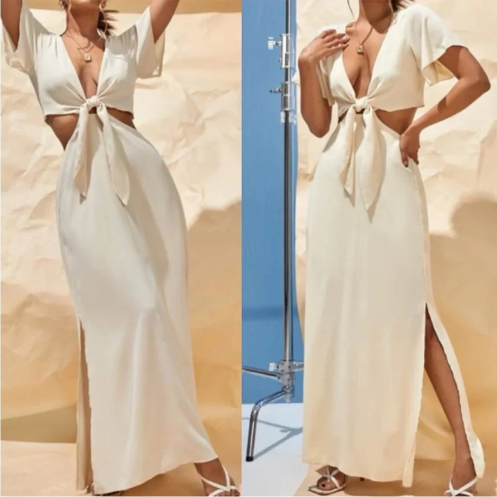 Boho cut out knot front maxi dress - Picture 5 of 10